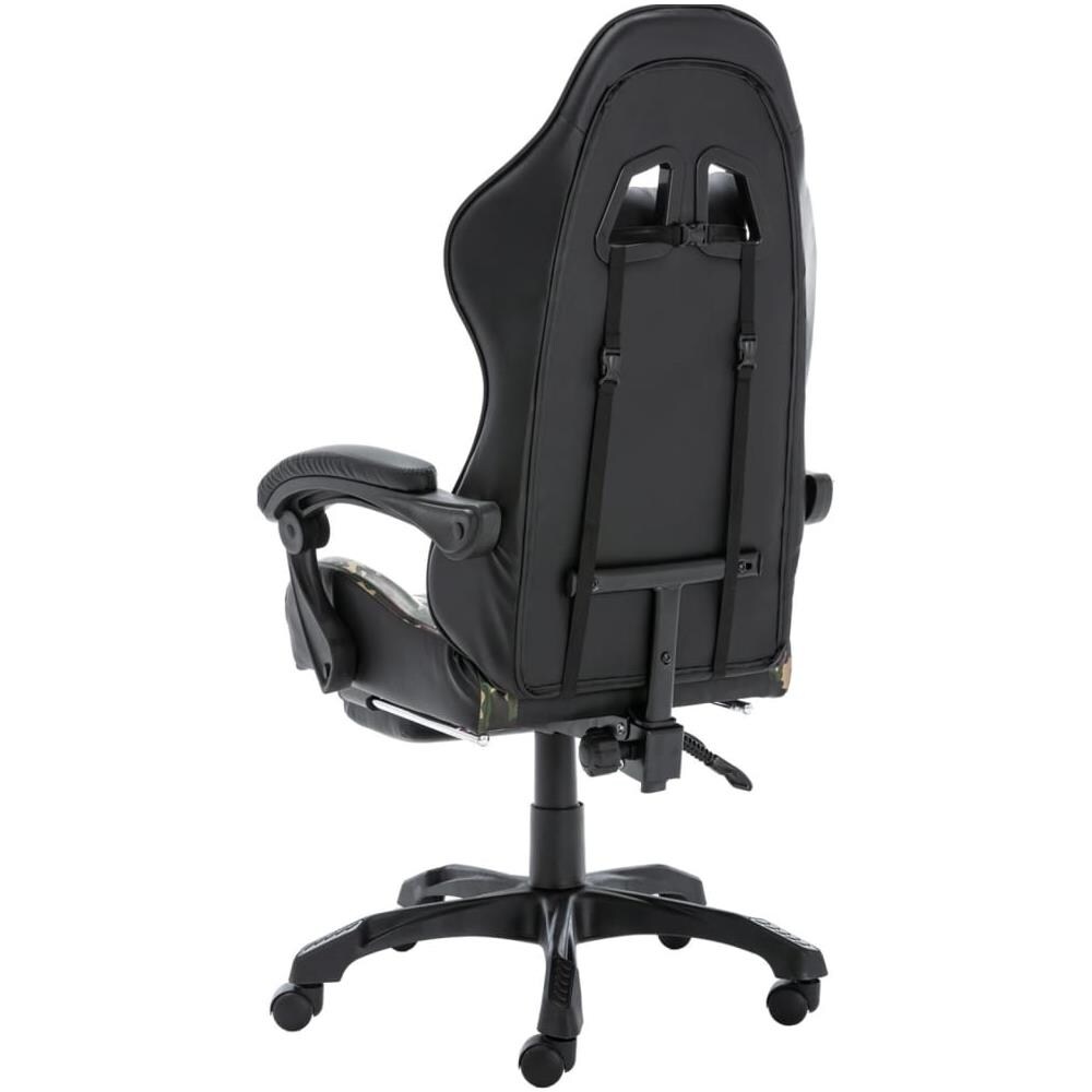 Sedia Da Gaming Con Poggiapiedi Nera E Mimetica In Similpelle - Foto 3