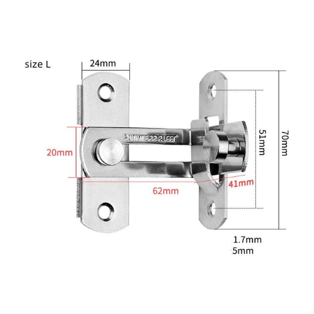 Regola Di Bloccaggio Serratura Della Porta 90 Gradi In Acciaio Inossidabile Taglia L - Foto 2