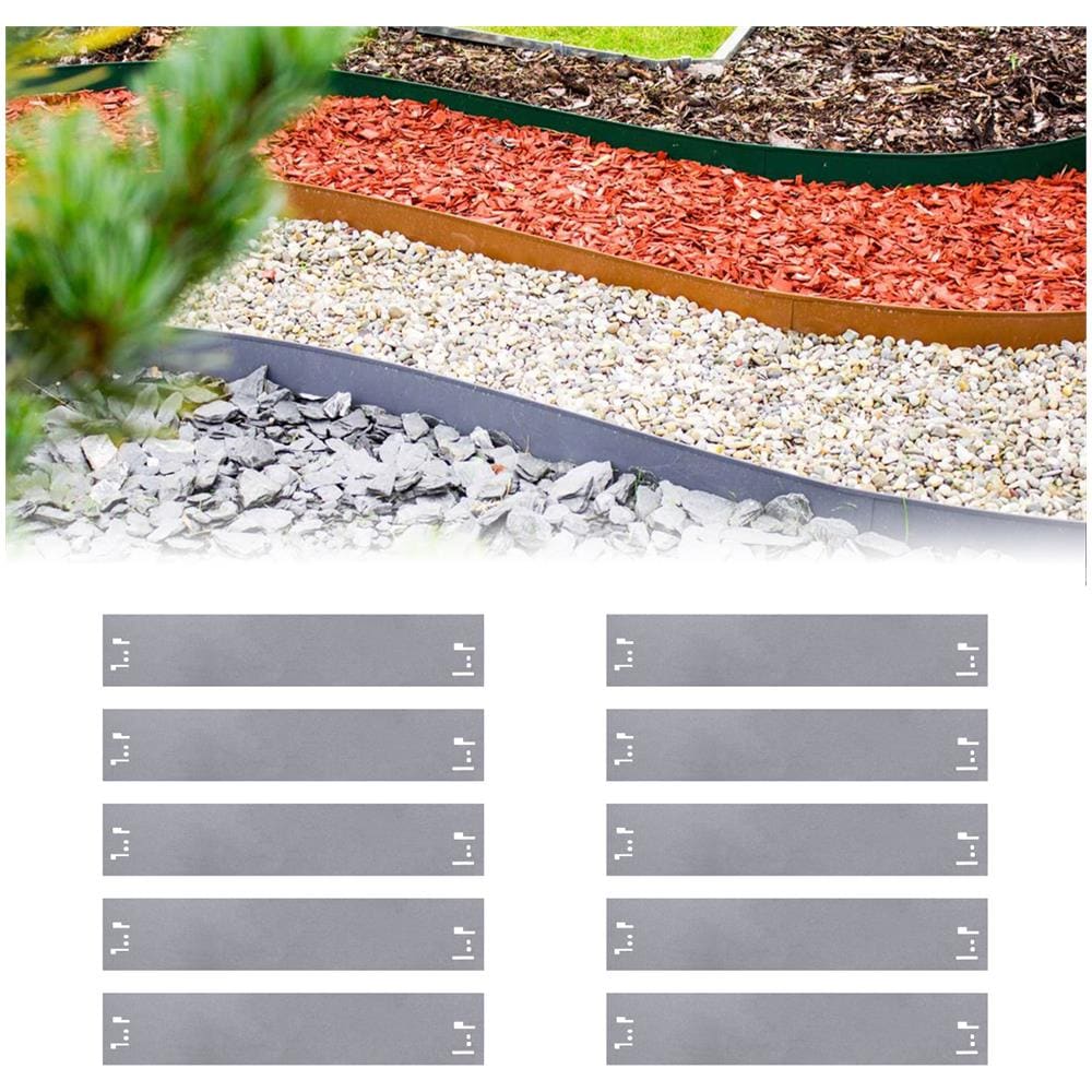 Set Di 10 Bordure Per Aiuole 13,5 Cm X 120 Cm | Aiuole Giardino | Cordoli Per Aiuole - Foto 1