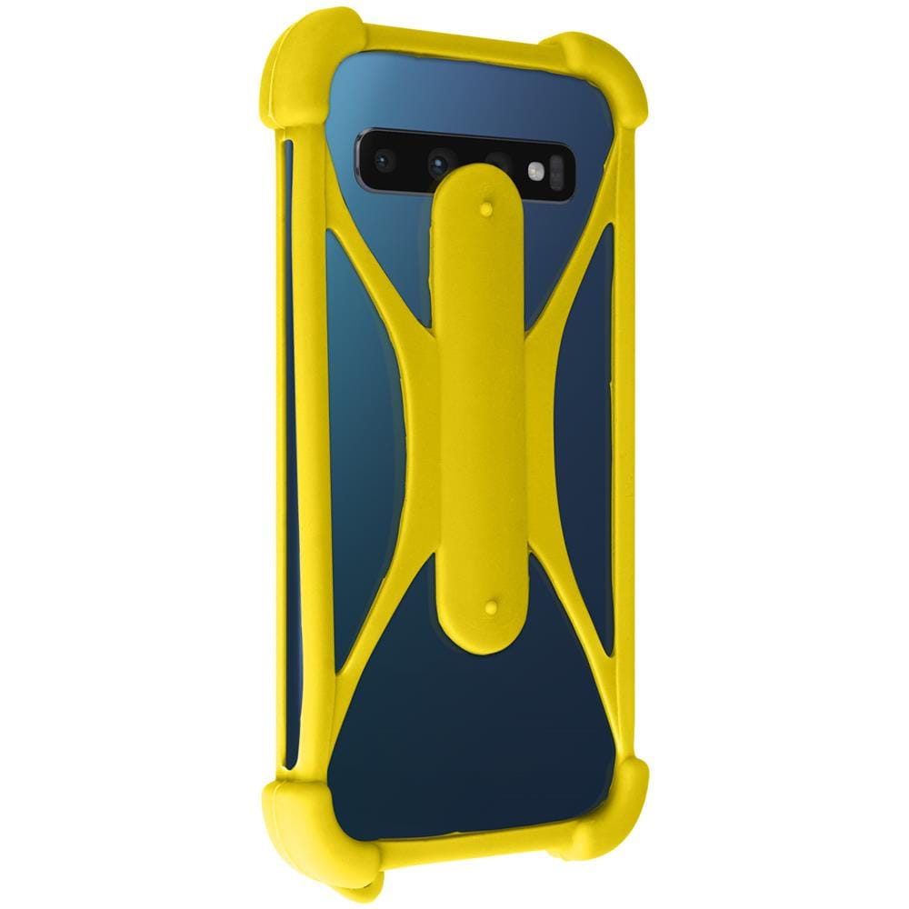 Cover Universale Per Smartphone In Silicone Bumper Con Cavalletto Gialla - Foto 5