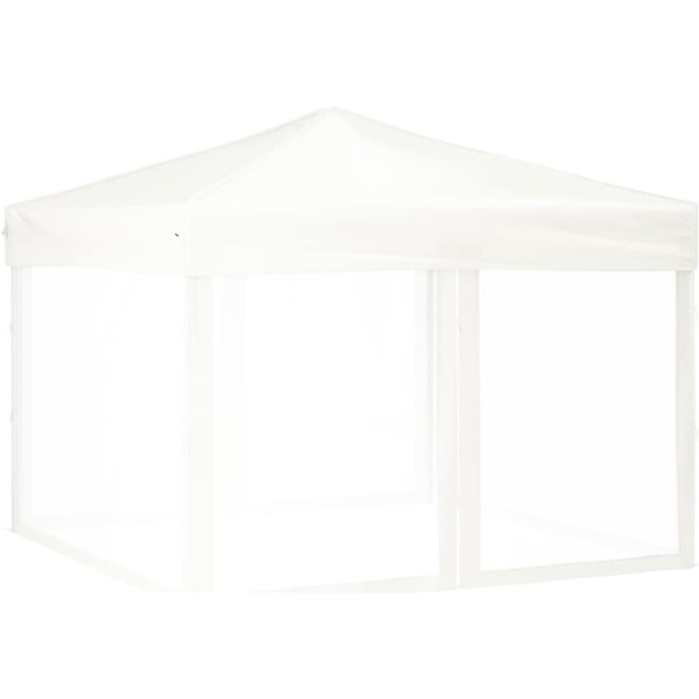 Tenda Per Feste Pieghevole Con Pareti Laterali Bianco 3x3 M - Foto 2