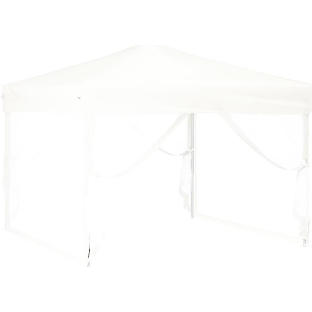 Tenda Per Feste Pieghevole Con Pareti Laterali Bianco 3x3 M - Foto 3