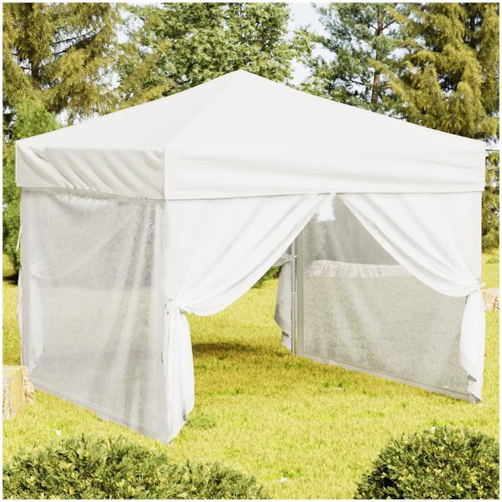 Tenda Per Feste Pieghevole Con Pareti Laterali Bianco 3x3 M - Foto 1