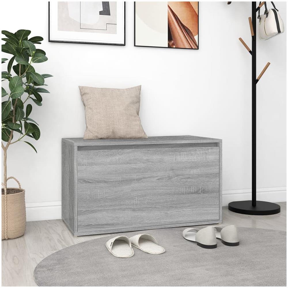 Panca Da Ingresso 80x40x45 Cm Grigio Sonoma Legno Multistrato - Foto 1