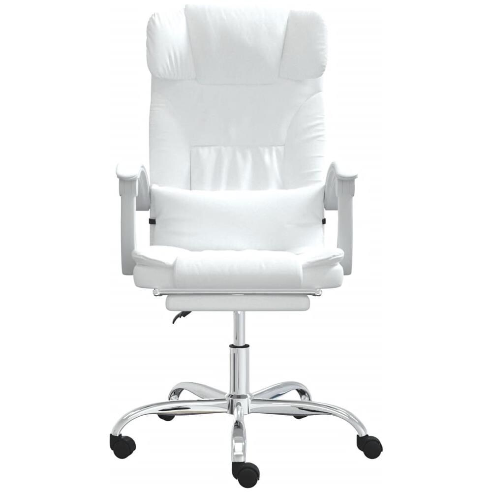 Poltrona da Ufficio Massaggiante Reclinabile Bianca Similpelle - Foto 3