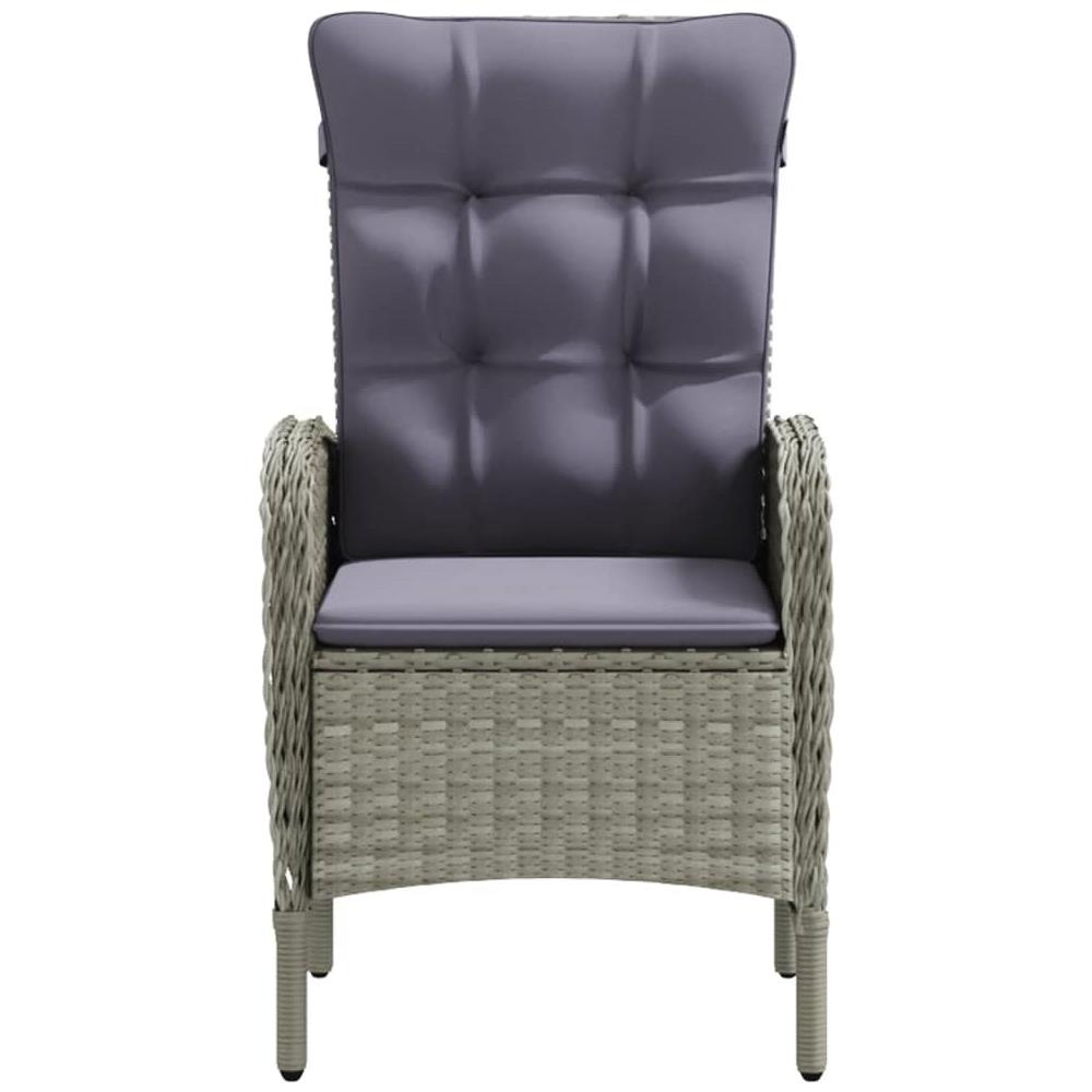 Set Da Pranzo Per Giardino 3 Pz Con Cuscini Grigio E Nero - Foto 1