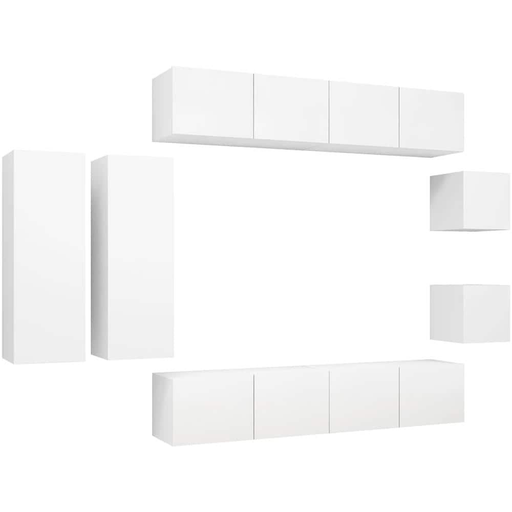 Set Mobile Tv 8 Pz Bianco In Truciolato - Foto 2