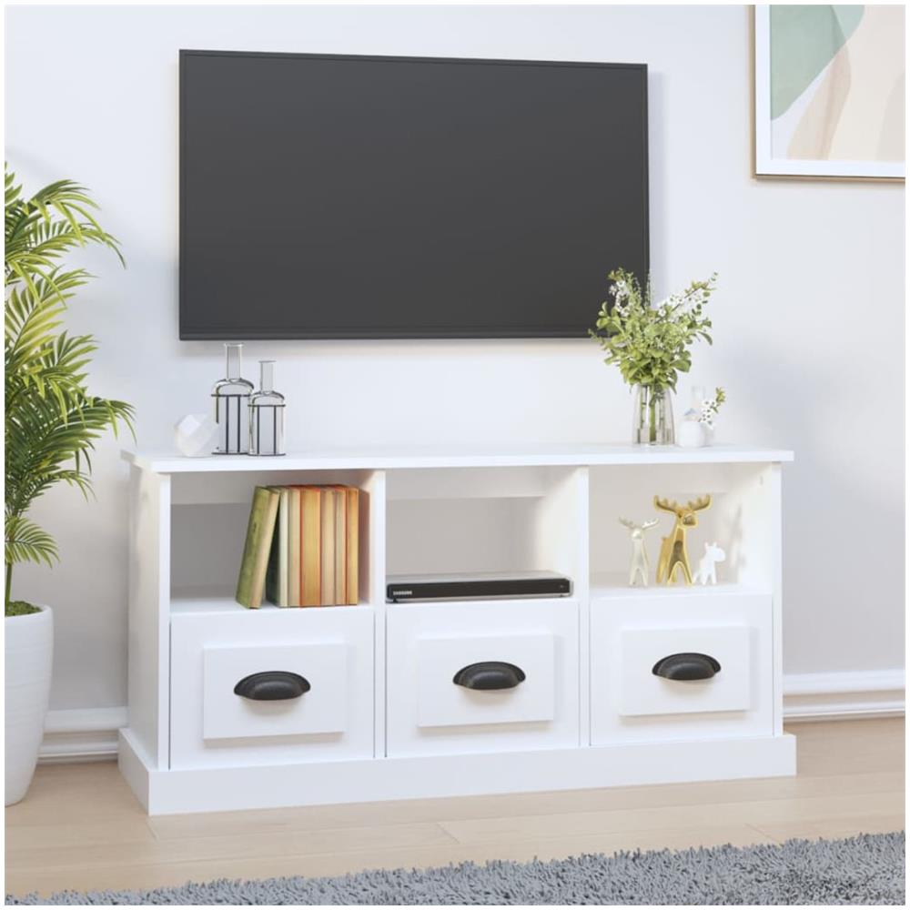 Mobile Porta Tv Bianco 100x35x50 Cm In Legno Multistrato - Foto 1