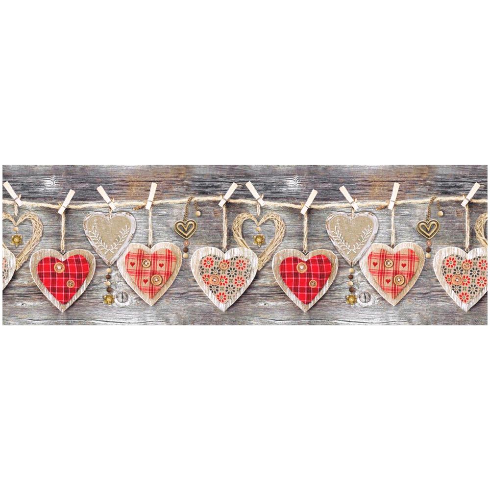 Tappeto Passatoia Cucina Antiscivolo Sottolavello Digitale Fantasie Varie 50x500 Cuori Rosso - Foto 2