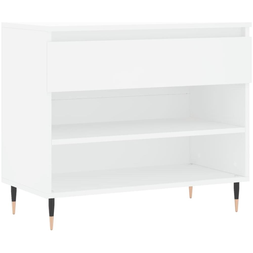 Scarpiera Bianca 70x36x60 Cm In Legno Multistrato - Foto 2