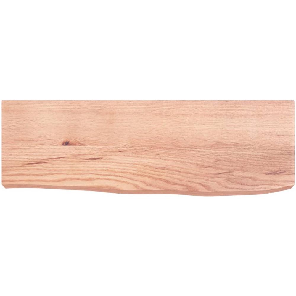 Ripiano Muro Marrone Chiaro 60x20x6 cm Massello Rovere Trattato - Foto 2