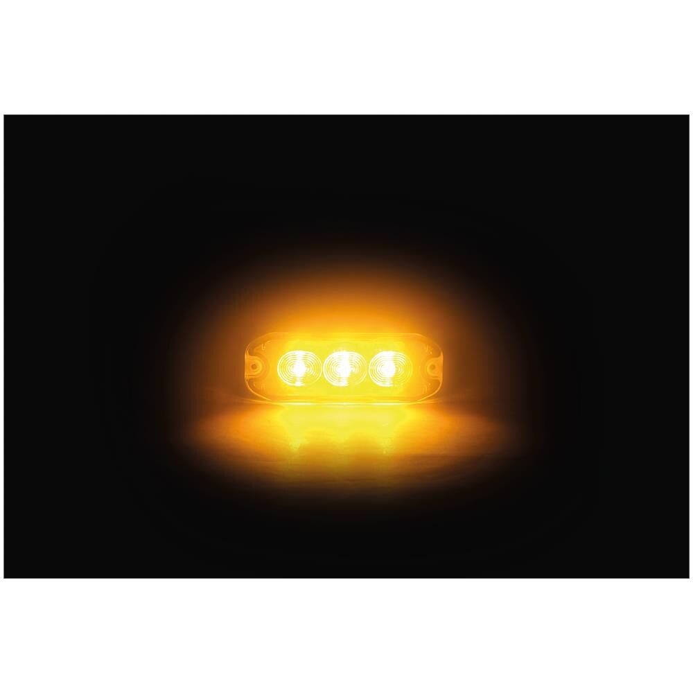 Luce Di Segnalazione Multifunzione A 3 Led, 12/24v - 88x30 Mm - Arancio - Foto 2