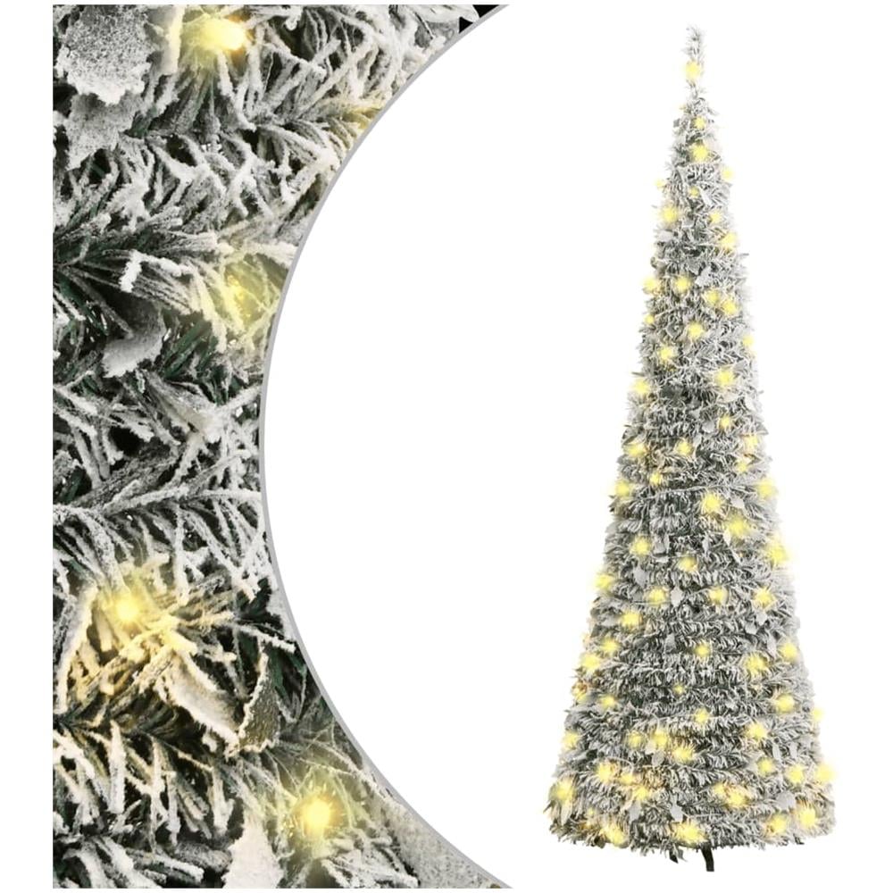 Albero Di Natale Artificiale Pop-up Neve Fioccata 50 Led 120 Cm - Foto 1