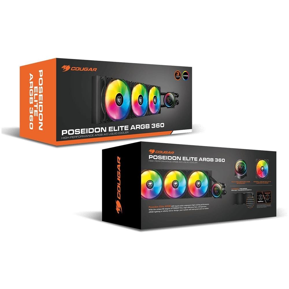 Dissipatore CPU a Liquido Cougar Poseidon Elite 360 ARGB Socket Intel 1700/1200 AMD AM5/AM4 - Foto 6