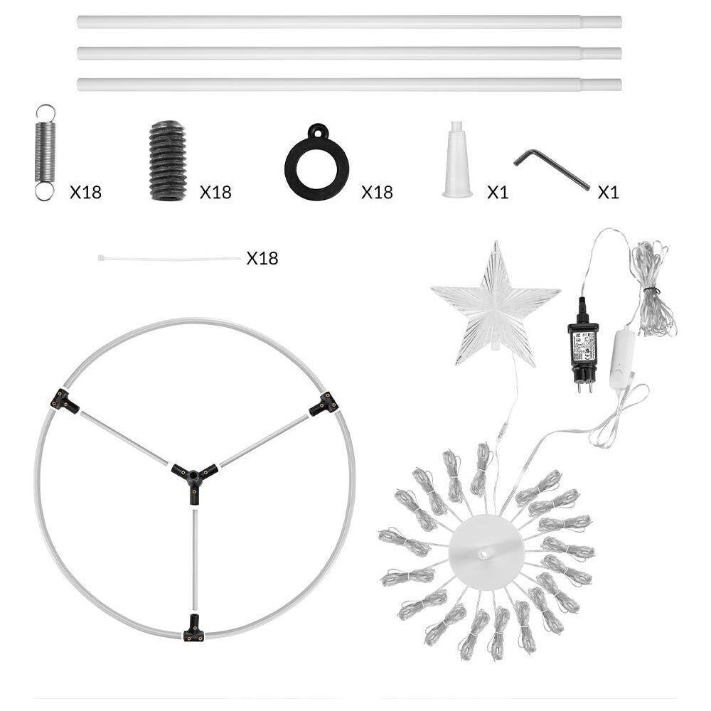 Albero Natale Luminoso 220 cm con 324 LED RGB App Smart Control Luci per Esterno - Foto 5