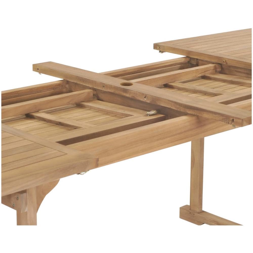 Set da Pranzo per Esterni 9 pz 180-280x100x75 cm Teak Massello - Foto 7