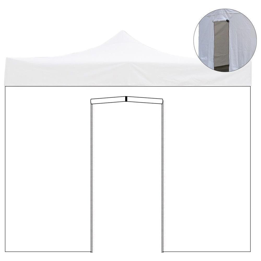 Telo Laterale 4,5x2mt Pvc Con Porta Avvolgibile Per Gazebo 4,5x3mt 9011/4 - Foto 2