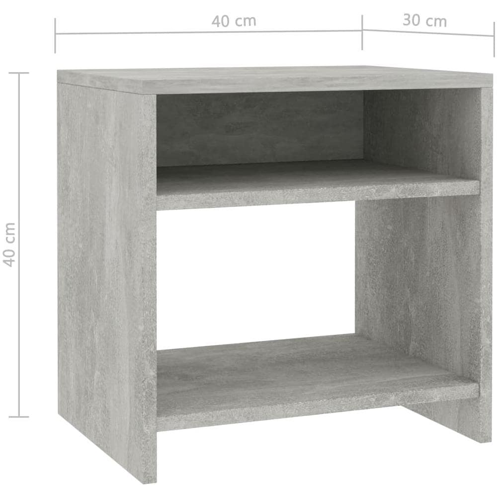 Comodino Grigio Cemento 40x30x40 cm in Legno Multistrato - Foto 12