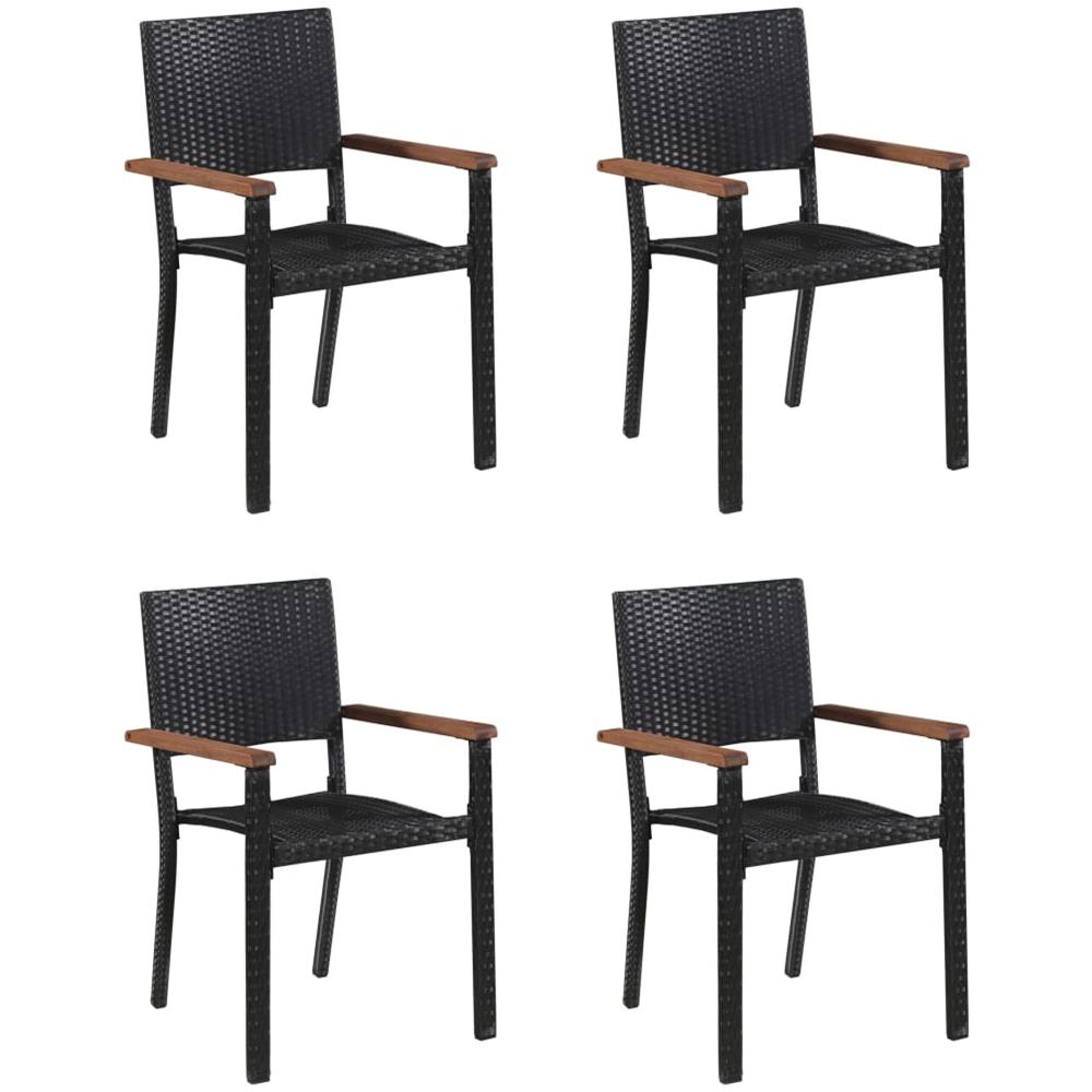 Set Mobili Da Pranzo Per Giardino 5 Pz Nero - Foto 2
