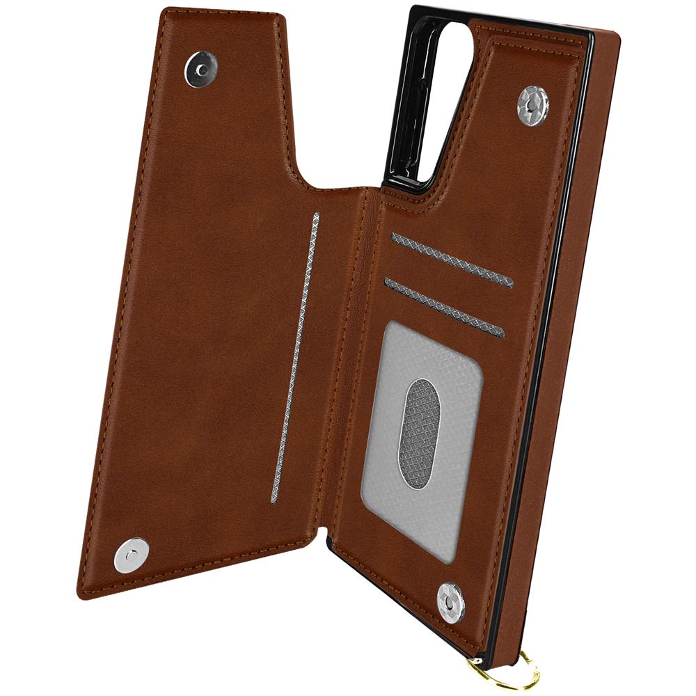 Cover Tracolla Samsung Galaxy S21 Plus Multifunzione Portafoglio Marrone - Foto 1