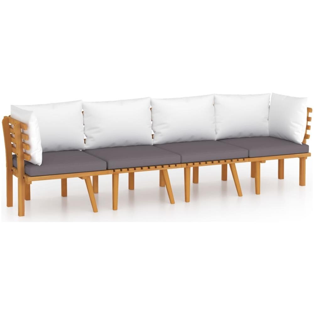 Set Divani Da Giardino 4 Pz Con Cuscini In Massello Di Acacia - Foto 2