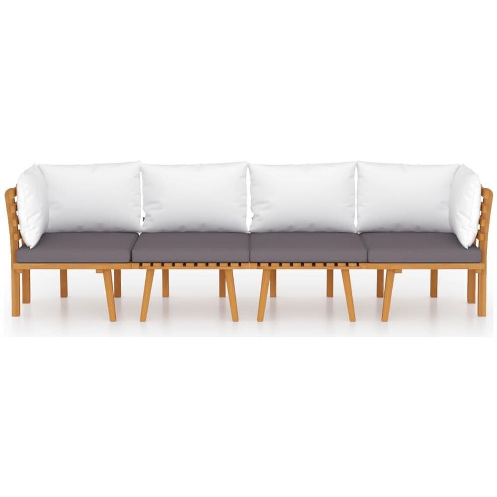 Set Divani Da Giardino 4 Pz Con Cuscini In Massello Di Acacia - Foto 3