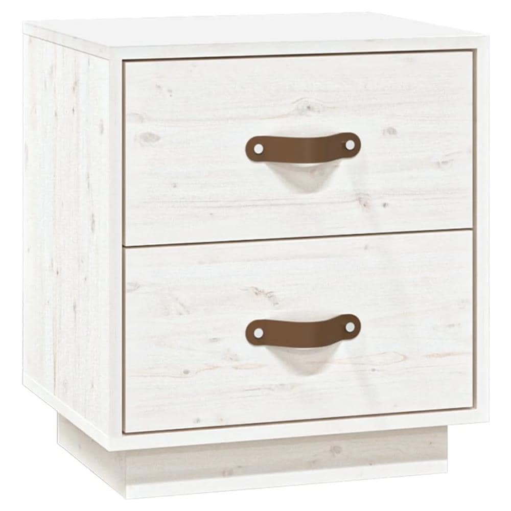 Comodino Bianco 40x34x45 Cm In Legno Massello Di Pino - Foto 2