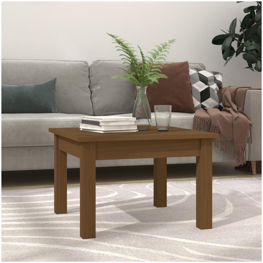 Tavolino Da Salotto Miele 45x45x30 Cm Legno Massello Di Pino - Foto 1