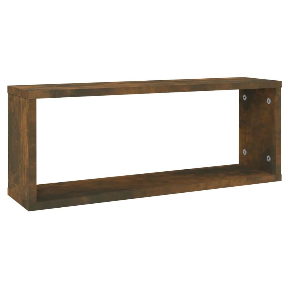 Mensole Cubo Parete 4 Pz Rovere Fumo 60x15x23 Legno Multistrato - Foto 3