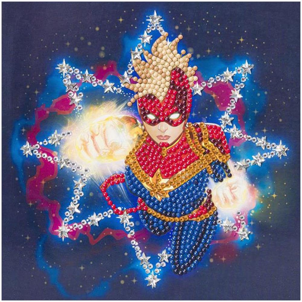 Biglietto Di Auguri Fai Da Te Con Diamanti - Capitan Marvel - 5 X 7' - Foto 1