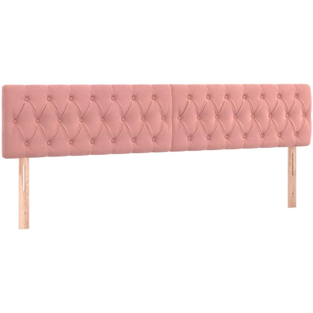 Testiera 2 Pz Rosa 90x7x78/88 Cm In Velluto - Foto 2