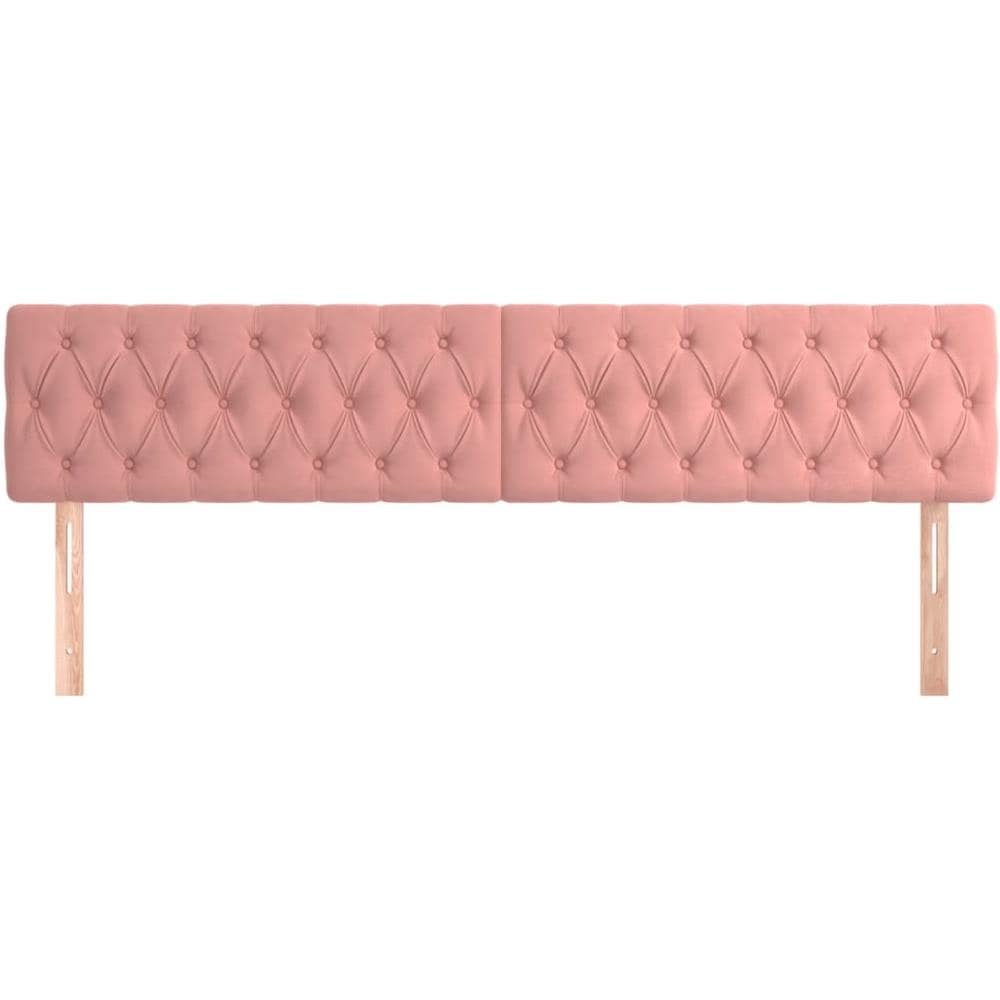 Testiera 2 Pz Rosa 90x7x78/88 Cm In Velluto - Foto 3