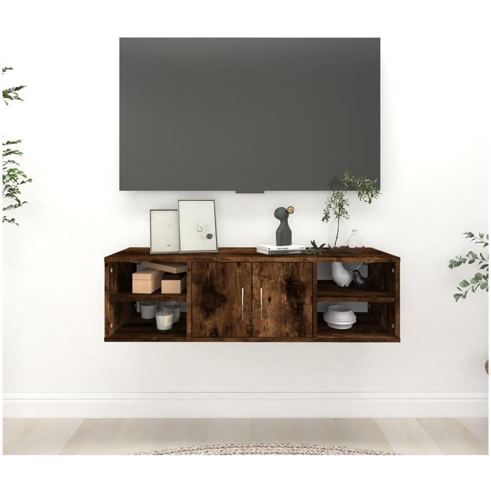 Mensola A Muro Rovere Fumo 102x30x29 Cm Legno Multistrato - Foto 1