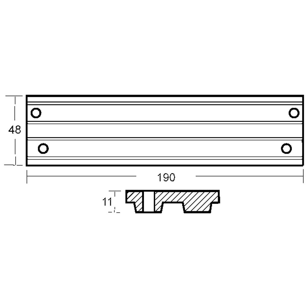 Piastra Per Motori Da 40 Hp A V6 135/150/175 Verado In Alluminiocon 4 Fori (rif. Or. 43396a2/818298q1-818298a1) - Foto 2