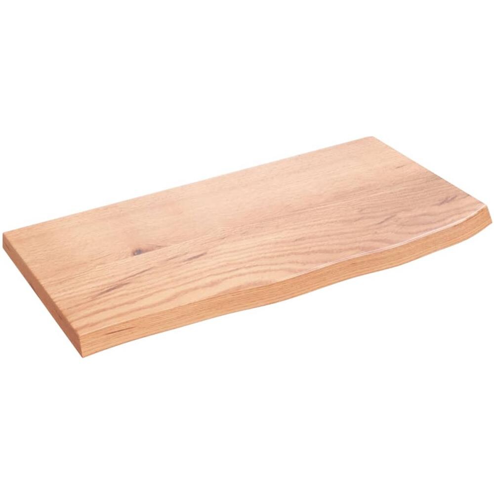 Ripiano Muro Marrone Chiaro 60x30x2 cm Massello Rovere Trattato - Foto 1