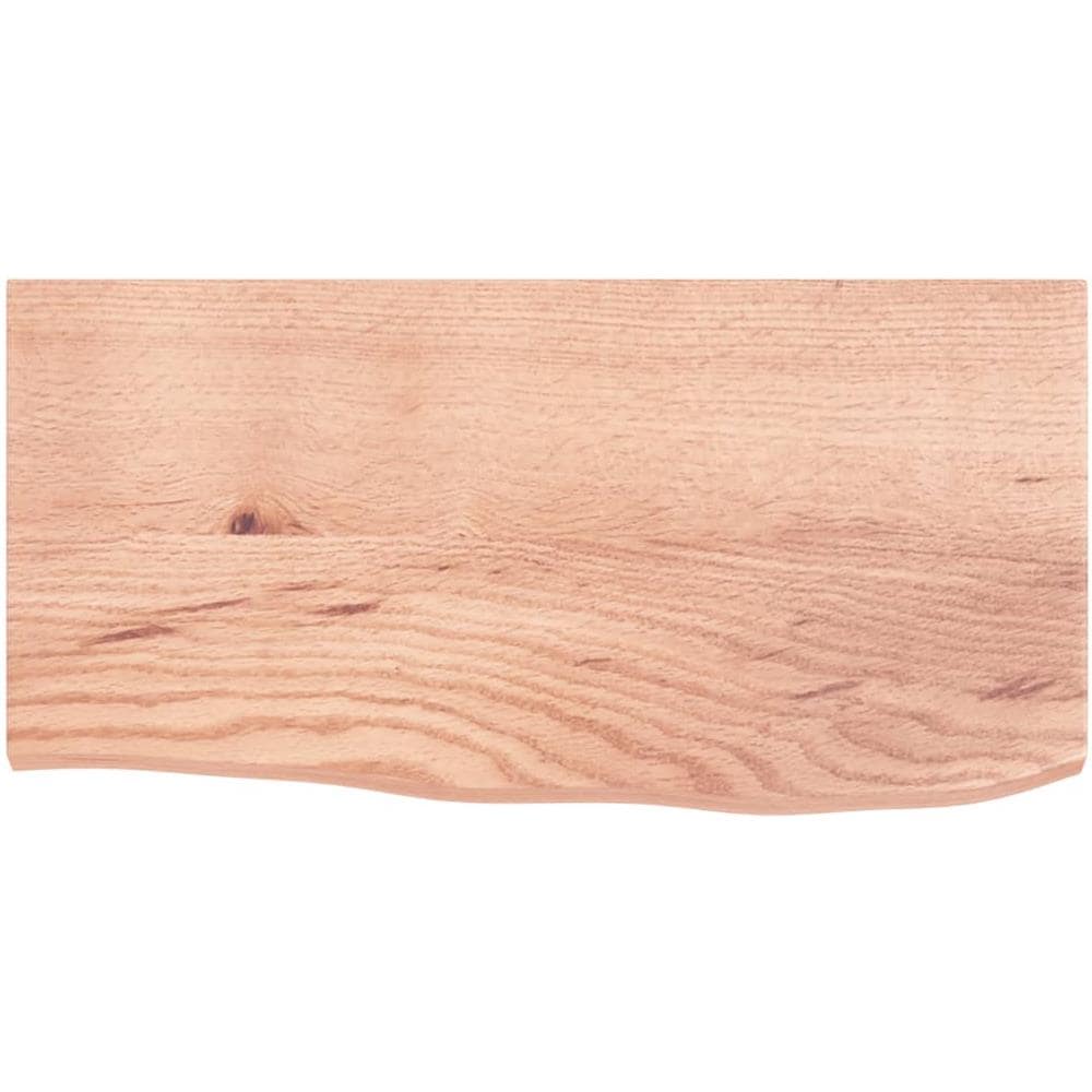 Ripiano Muro Marrone Chiaro 60x30x2 cm Massello Rovere Trattato - Foto 2