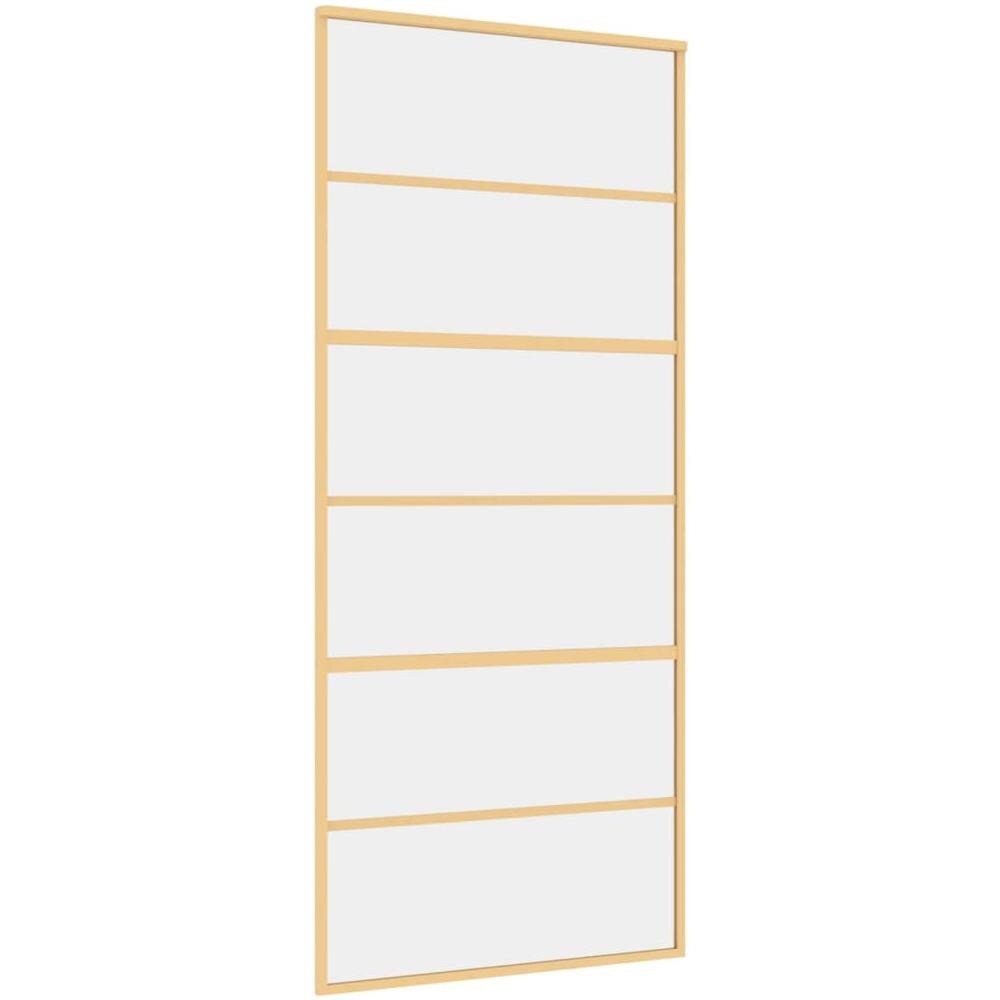 Porta Scorrevole Dorata 90x205 Vetro Trasparente Esg Alluminio - Foto 2
