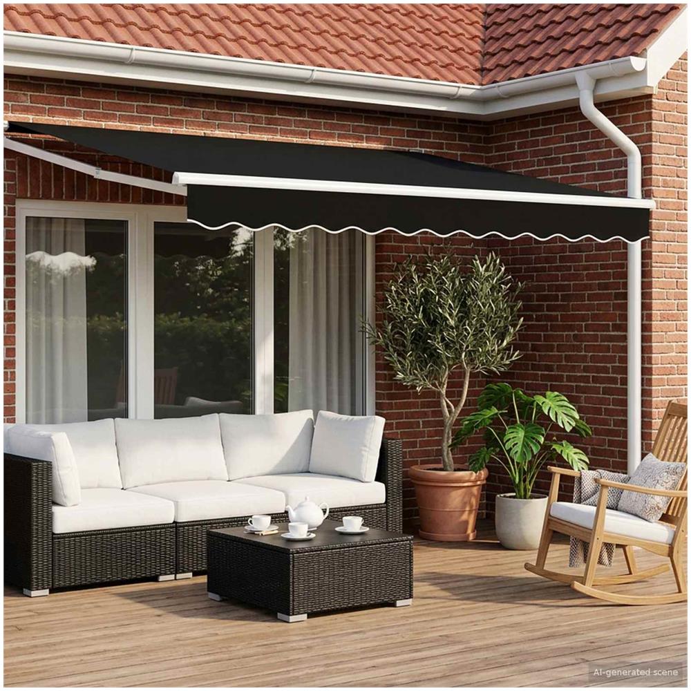 Tenda retrattile manuale con LED Nero 3,5 x 2,5 m - Foto 2