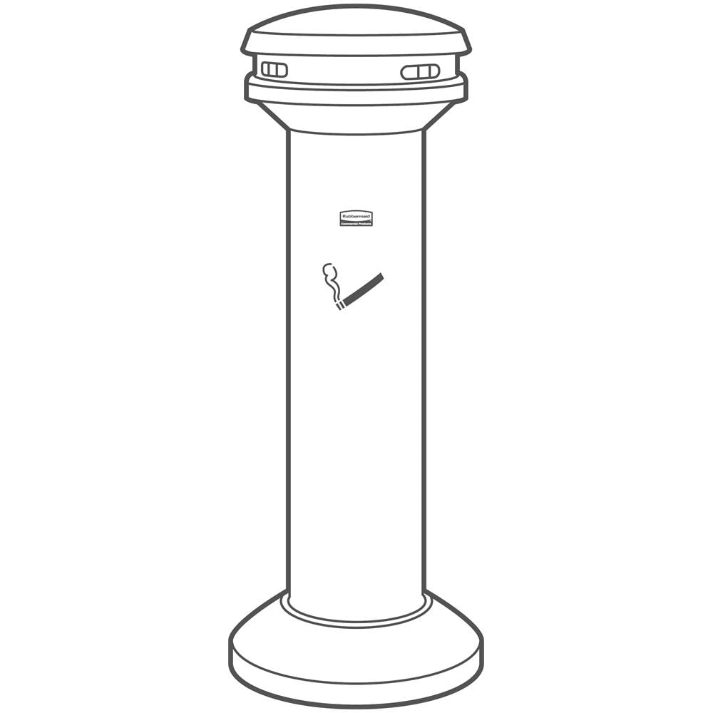 pz. 1 Portacenere esterni grande 9W34-00-BLA Rubbermaid - Foto 3