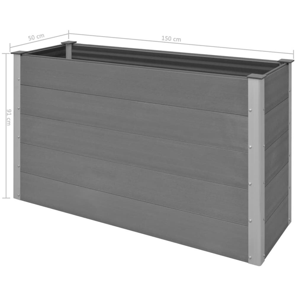Fioriera Da Giardino In Wpc 150x50x91 Cm Grigia - Foto 8