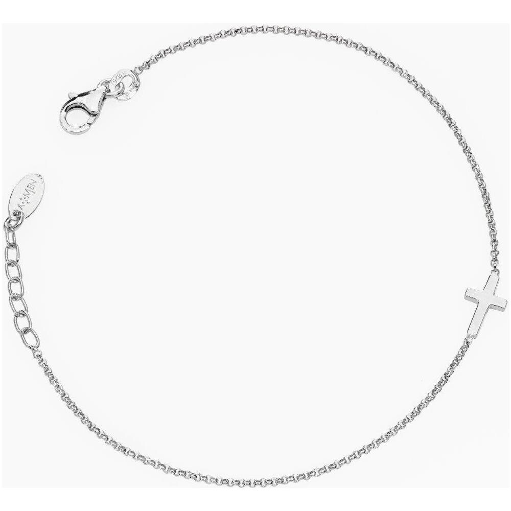Bracciale In Argento 925 - Collezione Prega, Ama - Colore Rodio - Misura Unica Bracciale Croce - Foto 2