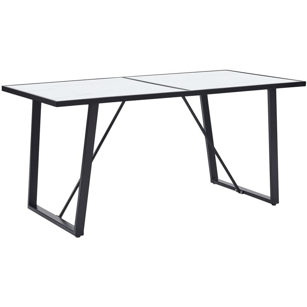 Tavolo Da Pranzo Bianco 160x80x75 Cm In Vetro Temperato - Foto 1