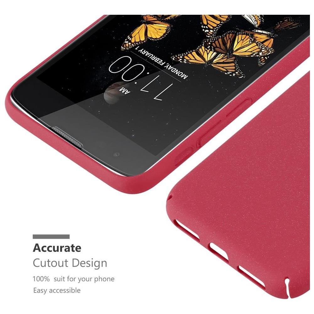 Custodia Compatibile Con Lg K8 2016 In Frosty Rosso - Hard Case Coperchio Protettivo In Frosted Look Contro I Graffi E Gli Urti - Foto 7