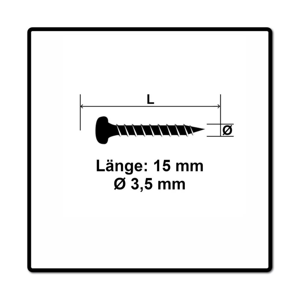 Power-fast Ii Fpf Ii Viti Per Legno 3,5x15 Mm, 200 Pz. (670098) Testa Tonda, Torx, Filettatura Completa, Zincate, Passivato Blu - Foto 1