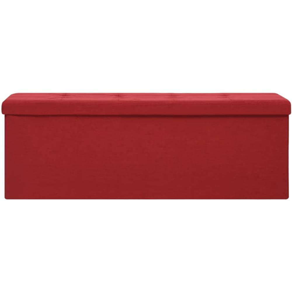 Cassapanca Pieghevole Rosso Vino In Simil Lino - Foto 3