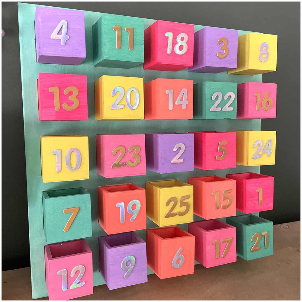 Calendario Dell'avvento Con Caselle Magnetiche 36 X 36 Cm - Foto 1