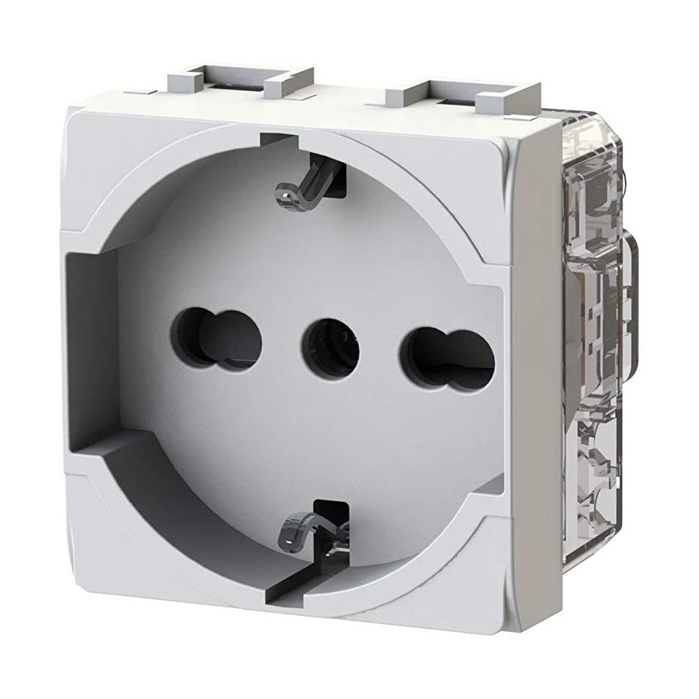 Presa Elettrica Schuko Tipo P40 Compatibile Con Bticino Livinglight Bianca - Foto 1