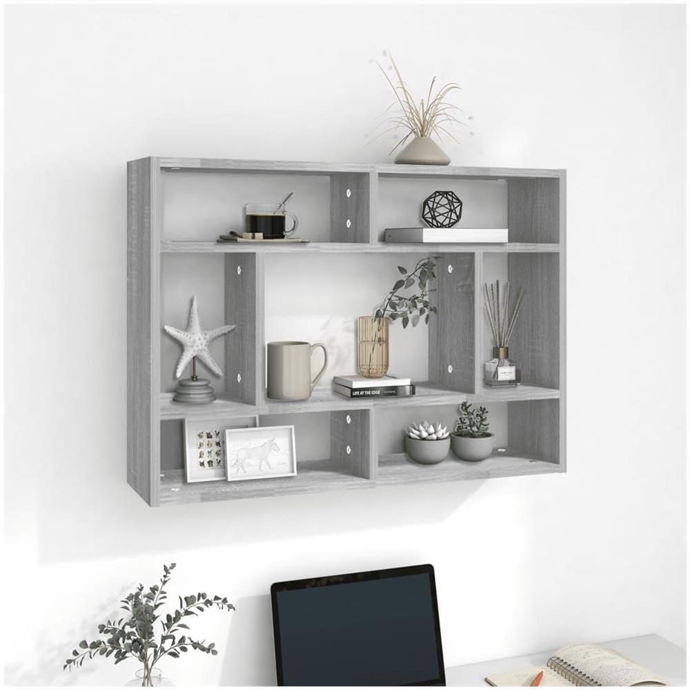 Mensola A Muro Grigio Sonoma 75x16x55 Cm In Legno Multistrato - Foto 1