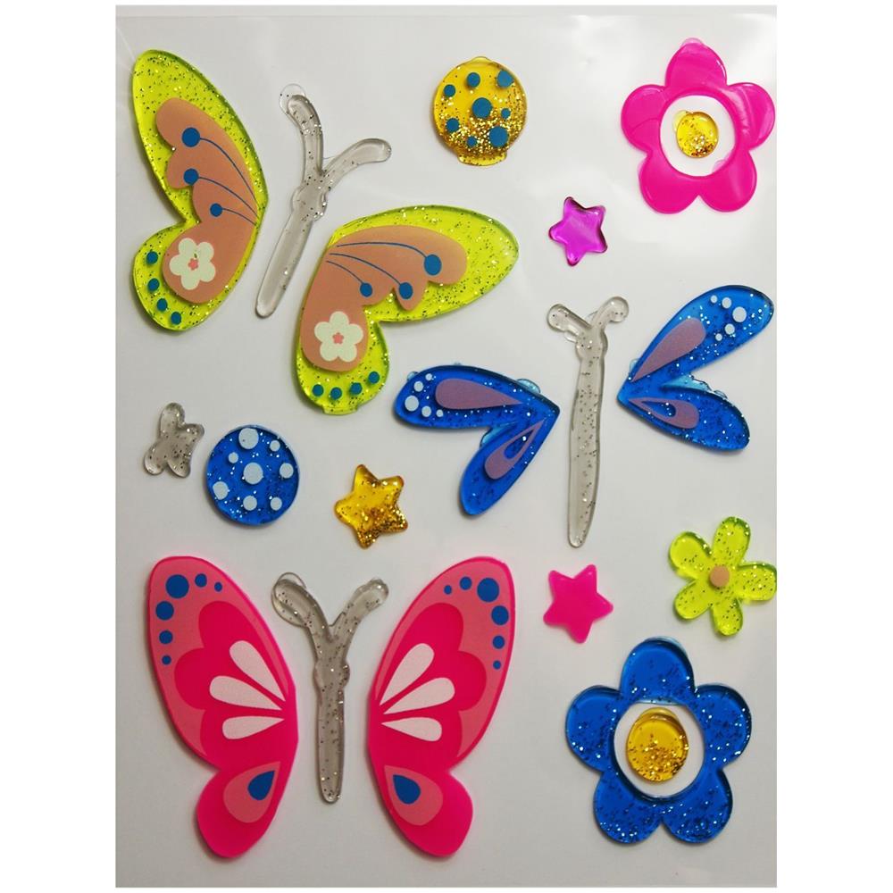 Adesivi Per Finestre In Gel - Farfalle - Brillantini - Foto 1