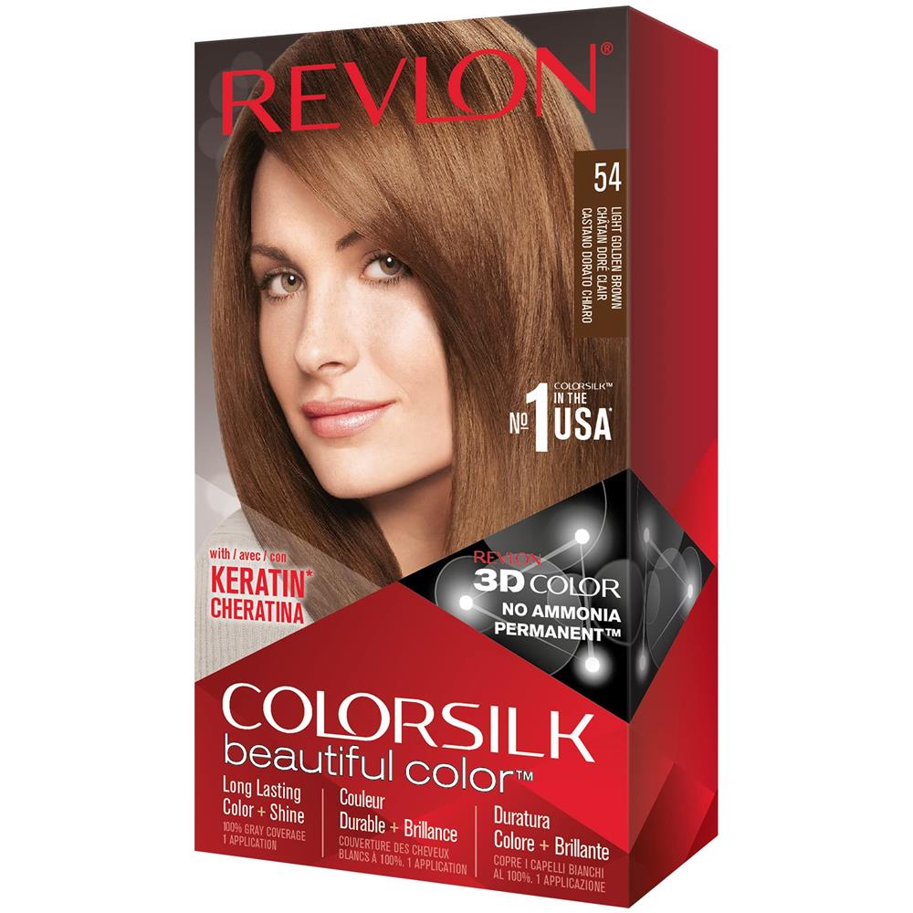 Permanent Hair Color, Tintura Permanente Per Capelli, Colorisilk Con Copertura Grigia Al 100%, Senza Ammoniaca, Cheratina E Aminoacidi, 54 Castano Dorato Chiaro, 44 Oz (confezione Da 1) - Foto 2